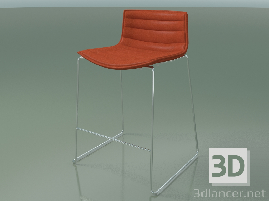 modèle 3D Chaise de bar 0486 (sur un traîneau, avec rembourrage) - preview