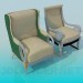 3d model Silla y sillón completo - vista previa