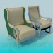 3d модель Стул и кресло в комплекте – превью