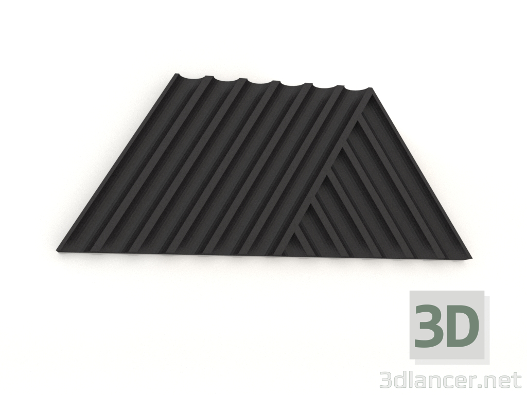 3d model Panel de pared 3D WEAVE (negro) - vista previa