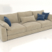 3d model Straight 3-seater sofa SHERLOCK (upholstery option 2) - preview