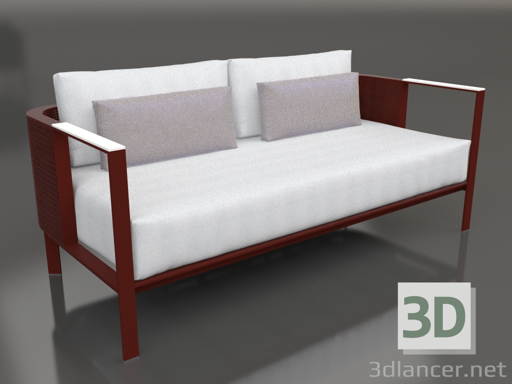 3 डी मॉडल 2-सीटर सोफा (वाइन रेड) - पूर्वावलोकन