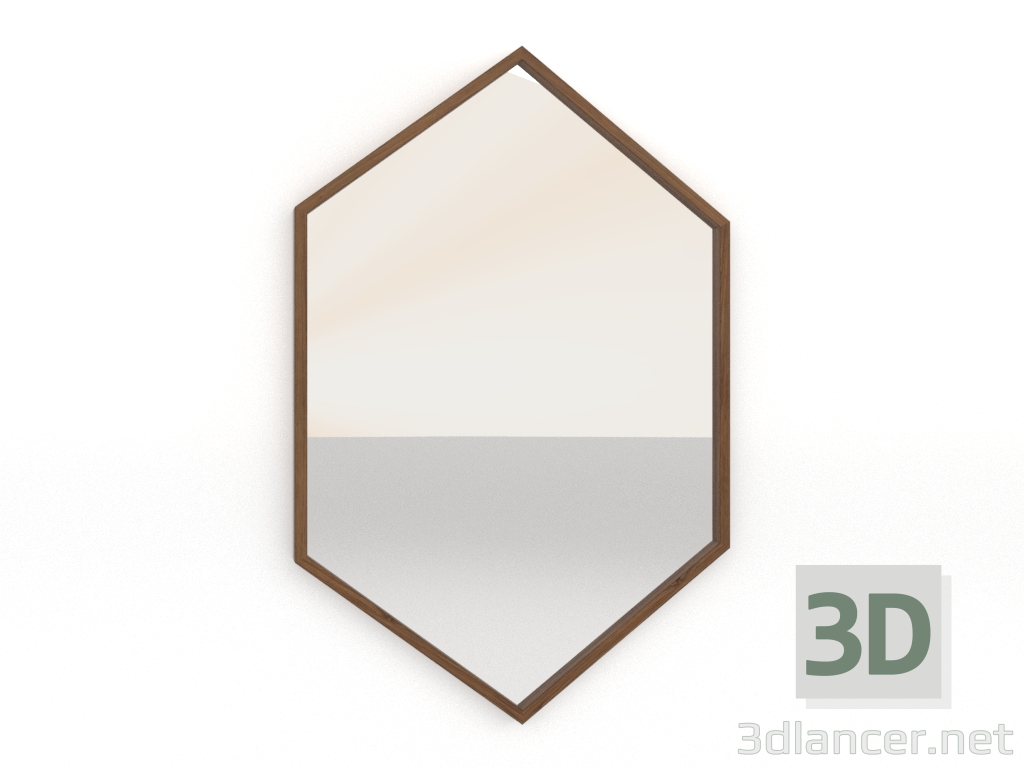 modello 3D Specchio (noce chiaro) - anteprima modello 3D Specchio (noce chiaro) - anteprima