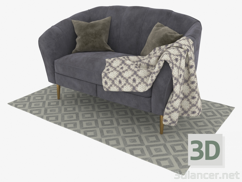 3D modeli Çift kişilik kanepe Gigi Settee (6002CR) - önizleme