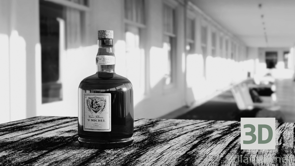 modello 3D di Una bottiglia di buon rum comprare - rendering