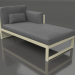 3D Modell Modulares Sofa, Abschnitt 2 rechts, hohe Rückenlehne (Gold) - Vorschau