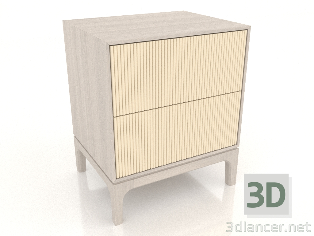 modello 3D Comodino FARGO 2 cassetti con frontali fresati (vaniglia, rovere sbiancato, opzione 3) - anteprima modello 3D Comodino FARGO 2 cassetti con frontali fresati (vaniglia, rovere sbiancato, opzione 3) - anteprima