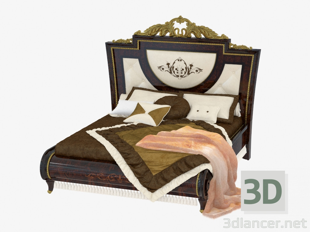 3d model Double bed in classic style 1670 - preview