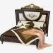3D modeli Klasik stilde çift kişilik yatak 1670 - önizleme
