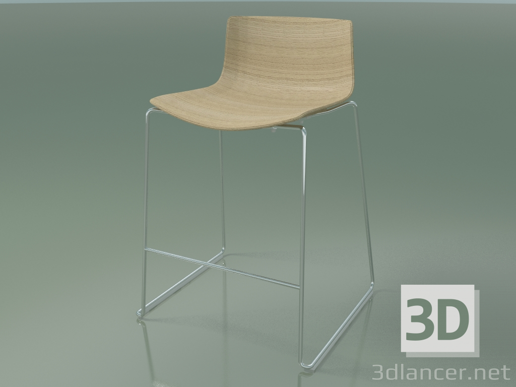 modèle 3D Chaise de bar 0572 (sur un traîneau, sans rembourrage, chêne blanchi) - preview