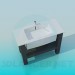 3D modeli Stand ile dikdörtgen lavabo - önizleme