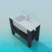 3d model Rectangular sink with stand - preview