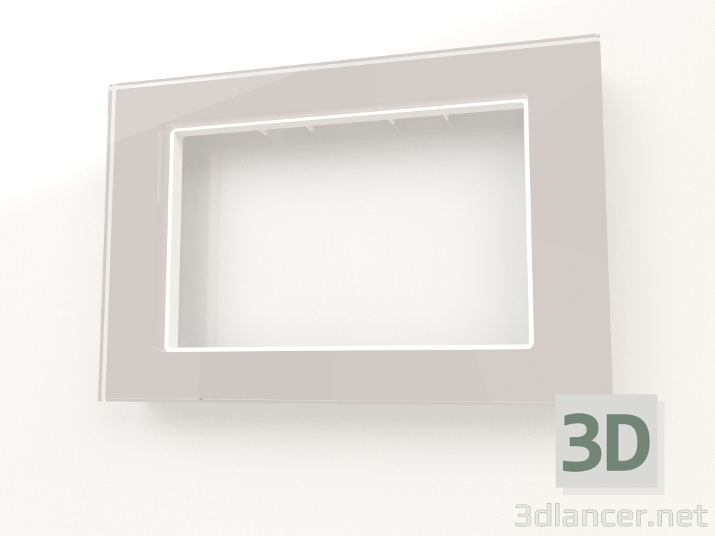 3D Modell Rahmen für Doppelrosette Favorit (rauchig, Glas) - Vorschau