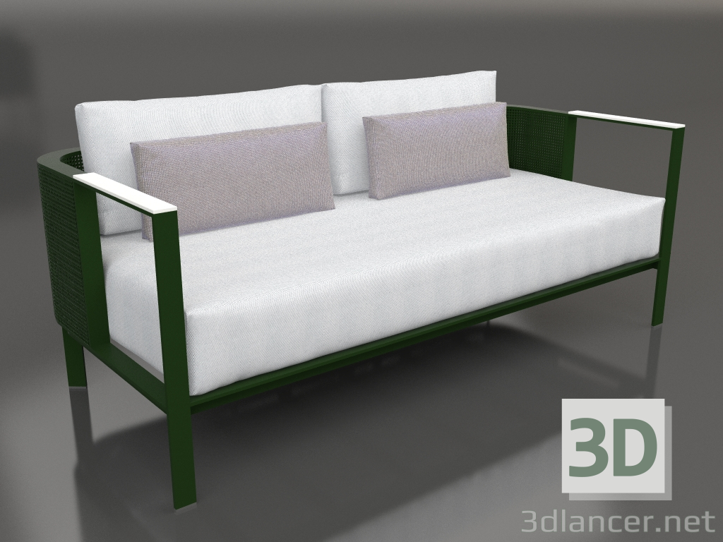 3d model 2-seater sofa (Bottle green) - preview