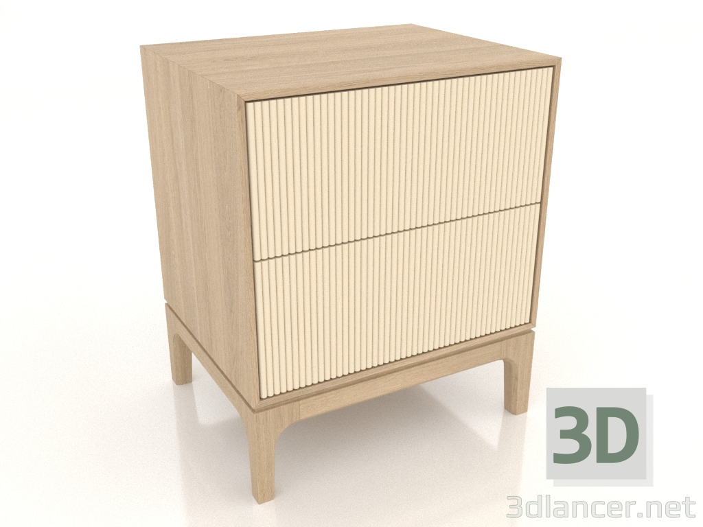 3d model Mesita de noche FARGO 2 cajones con frontales fresados (vainilla, roble aclarado, opción 3) - vista previa