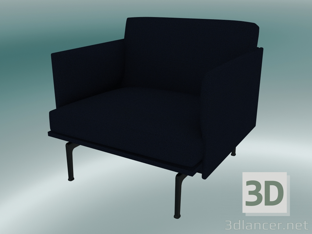 3D Modell Stuhl Studio Outline (Vidar 554, Schwarz) - Vorschau