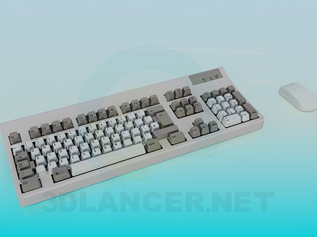 modelo 3D Teclado y ratón - escuchar modelo 3D Teclado y ratón - escuchar