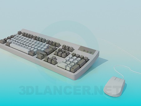 modelo 3D Teclado y ratón - escuchar modelo 3D Teclado y ratón - escuchar
