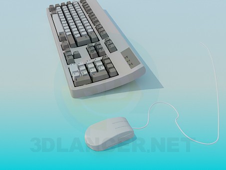 modelo 3D Teclado y ratón - escuchar modelo 3D Teclado y ratón - escuchar