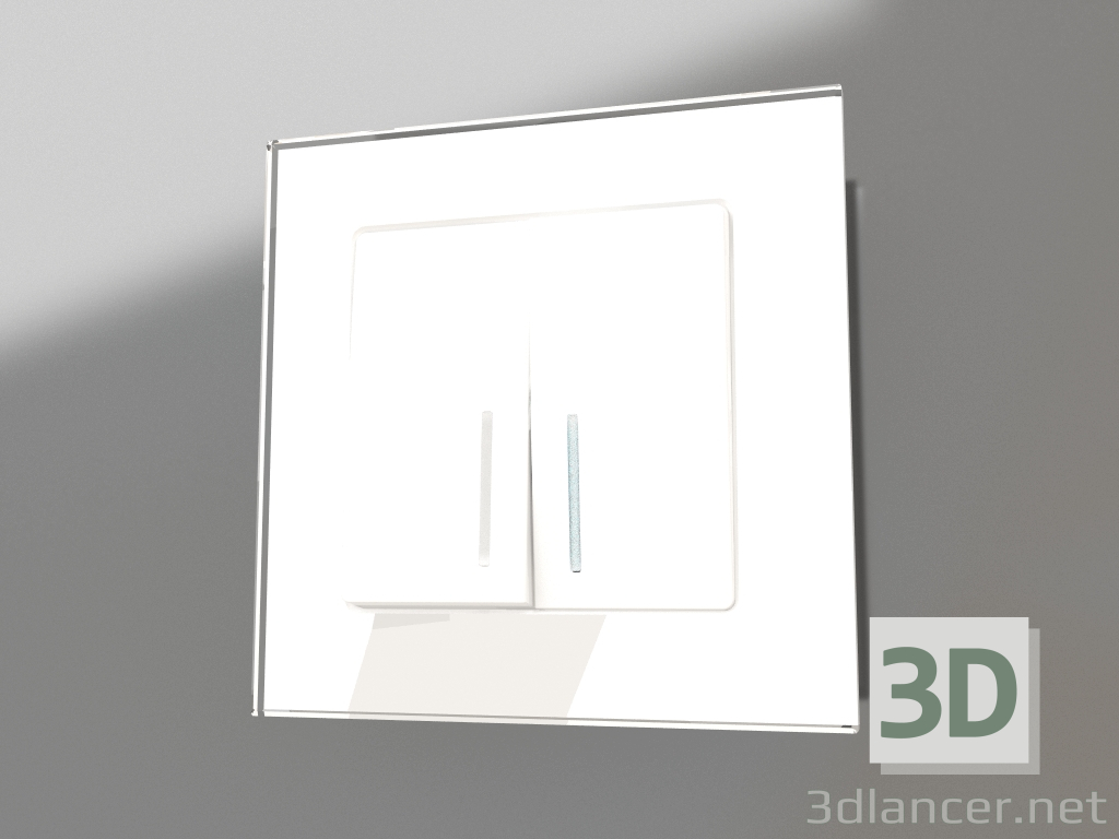 3D Modell Rahmen für 1 Pfosten Favorit (weiß, Glas) - Vorschau