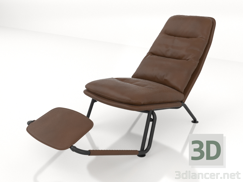modello 3D Sedia reclinabile (aperta) - anteprima