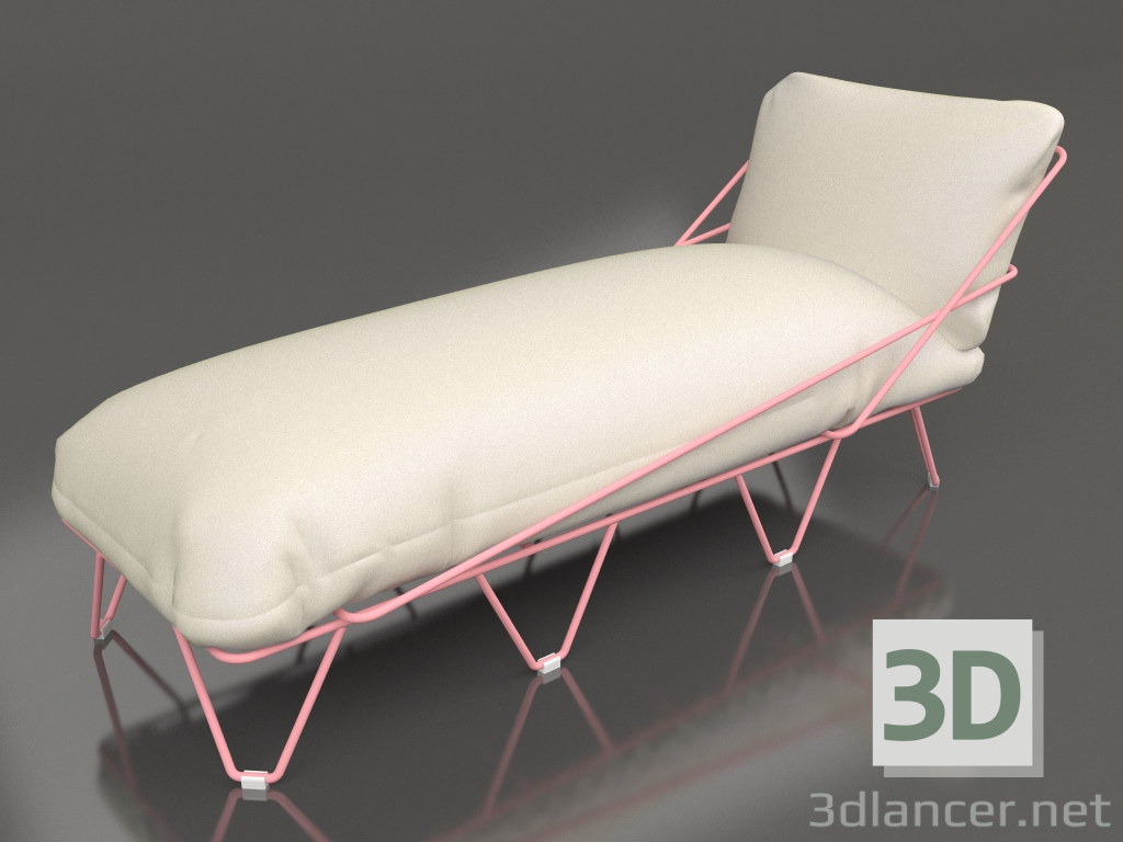 3D Modell Liegestuhl (Rosa) - Vorschau