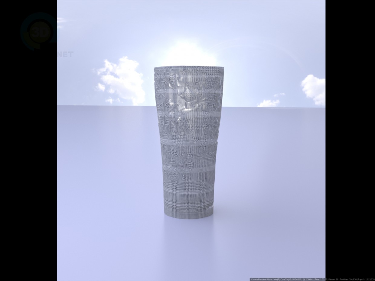 3d модель Ваза з візерунком листя – превью 3d модель Ваза з візерунком листя – превью