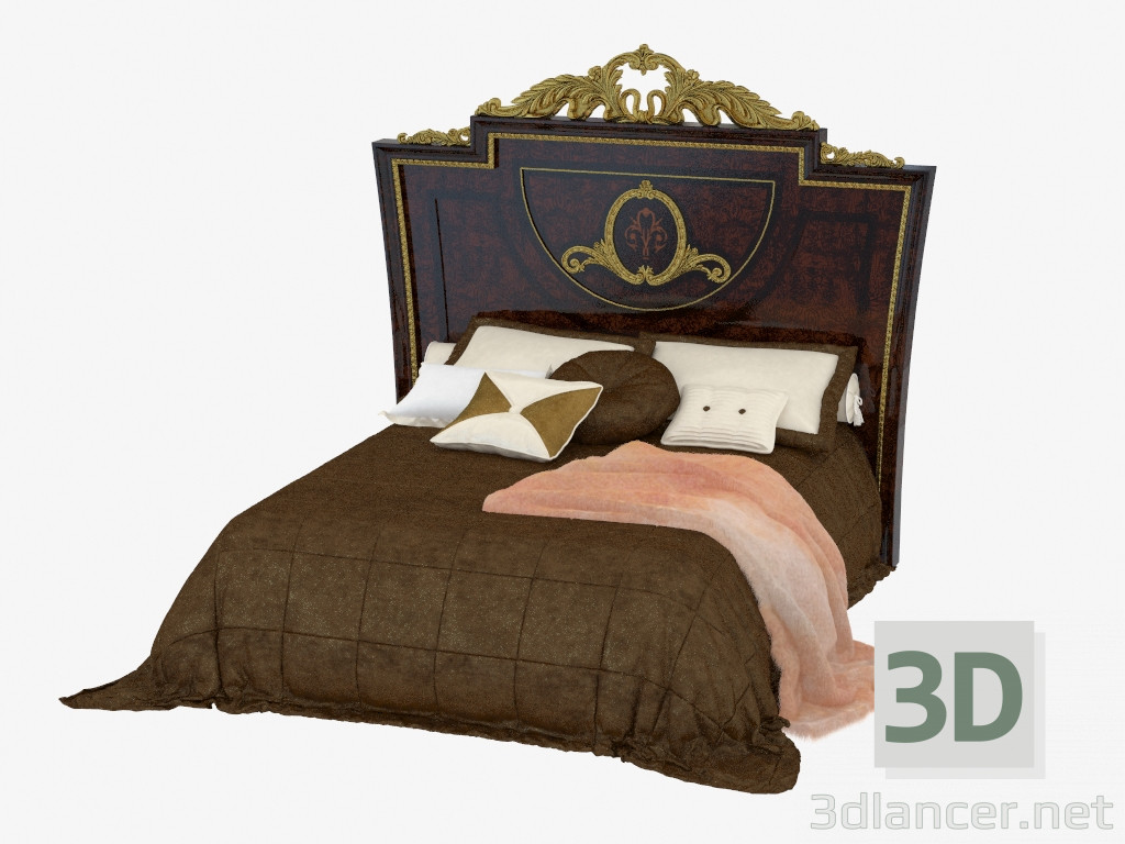 3d модель Кровать двуспальная в классическом стиле 1673 – превью