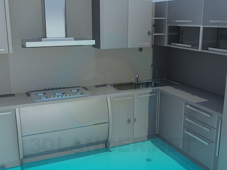 modelo 3D Cocina con TV - escuchar modelo 3D Cocina con TV - escuchar