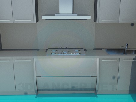 modelo 3D Cocina con TV - escuchar modelo 3D Cocina con TV - escuchar