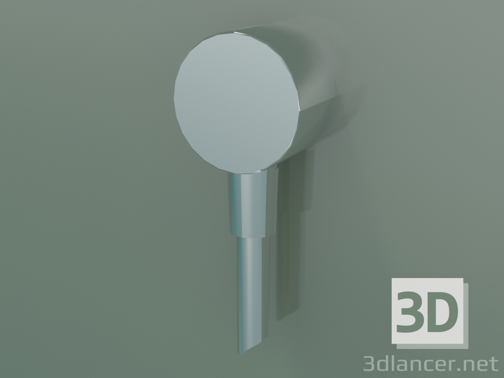 3d model Round wall socket (Chrome, 27451000) - preview