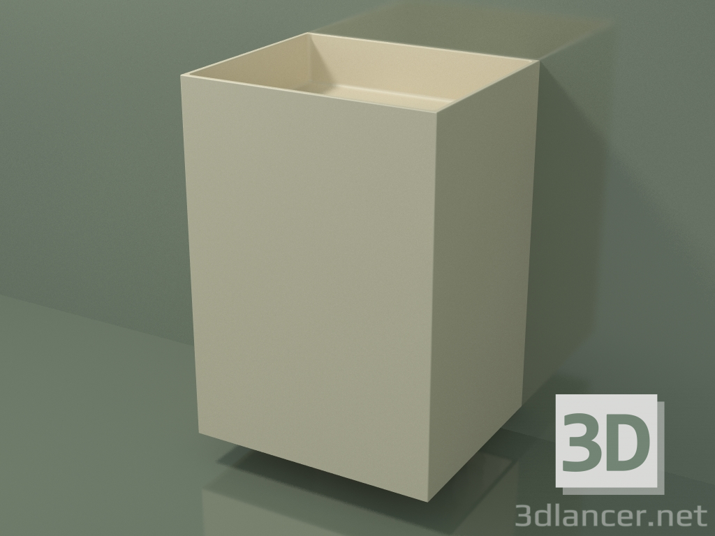 modello 3D Lavabo sospeso (03UN36302, Bone C39, L 60, P 50, H 85 cm) - anteprima