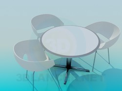 Tisch und Stühle für café