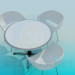 modello 3D Tavolo e sedie da caffetteria - anteprima