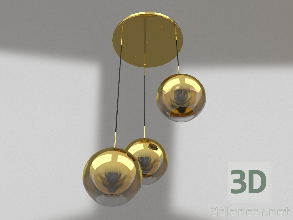 3d model Pendant Sunrise transparent, gold (07565-3A,33) - preview