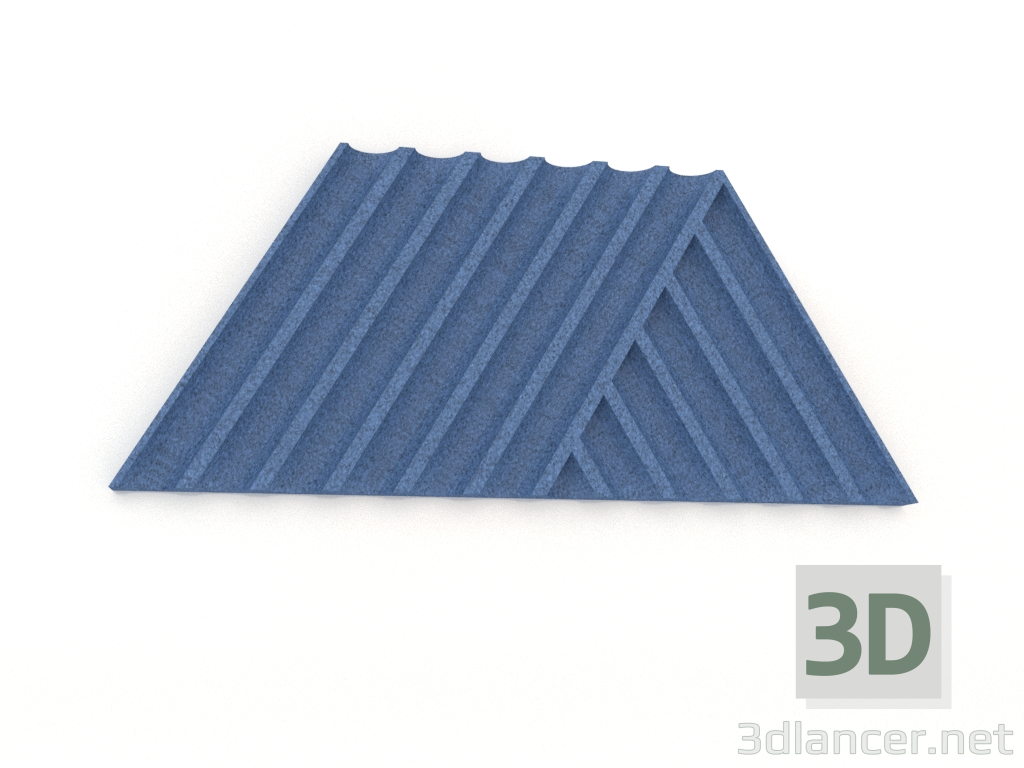 3D modeli 3D duvar paneli WEAVE (mavi) - önizleme