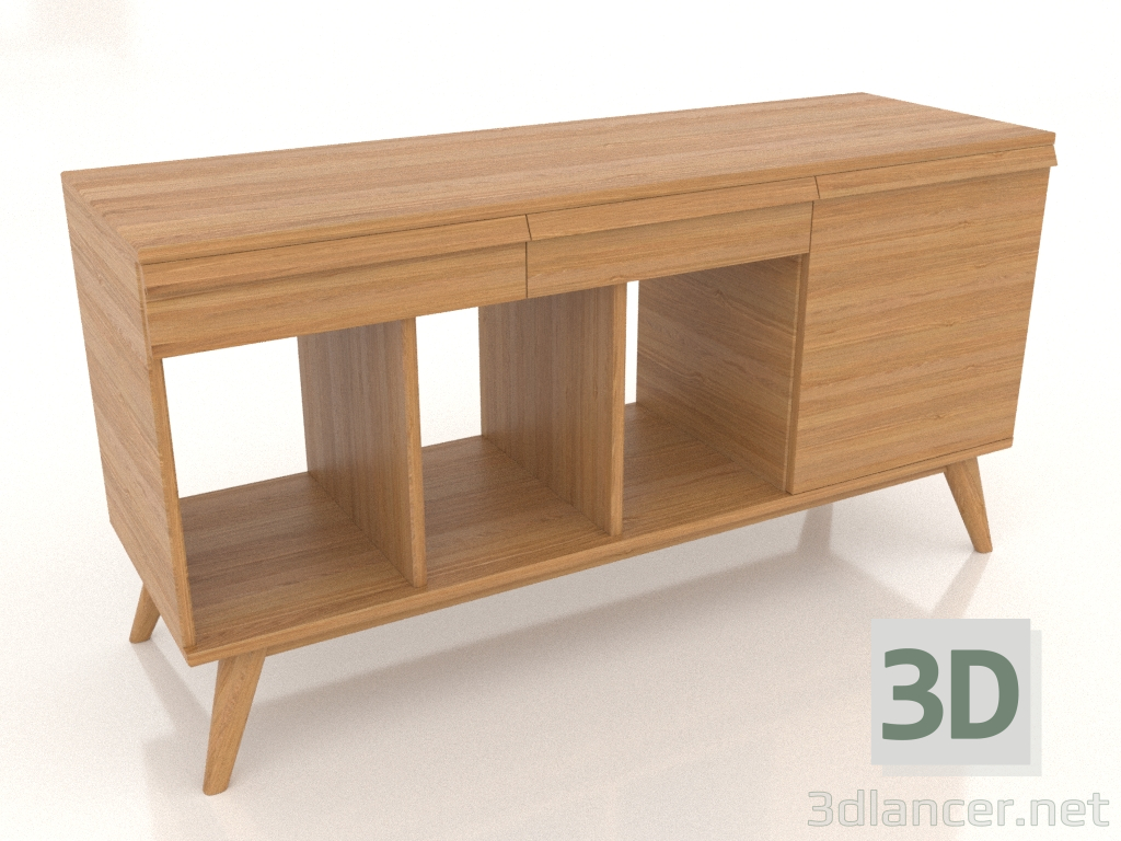 3d model Soporte universal para tocadiscos de vinilo 1300 mm (roble natural) - vista previa