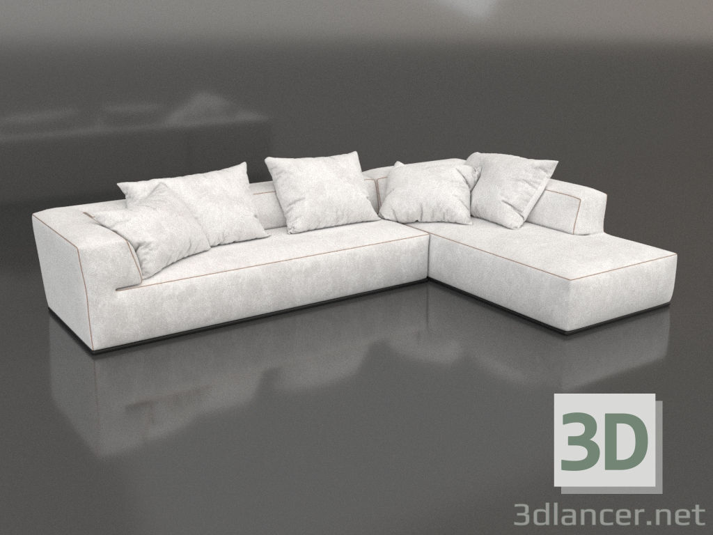 3D modeli Kano köşe kanepe - önizleme