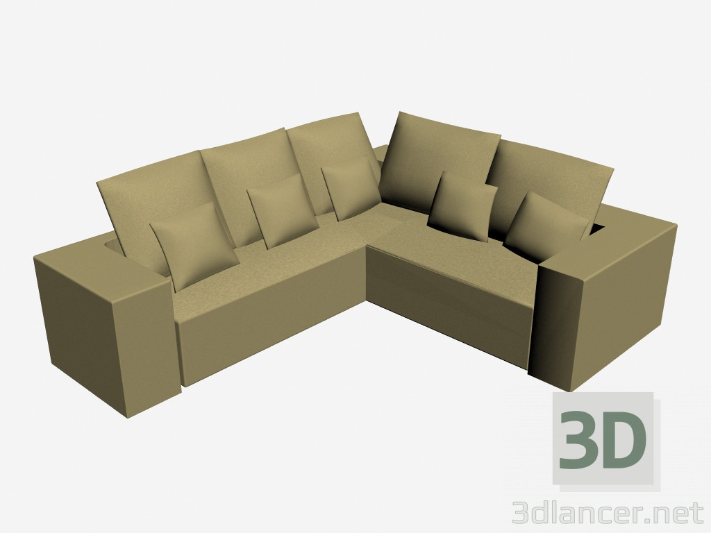 3d model Esquina del sofá Grembo - vista previa