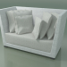 3D modeli Dokuma beyaz-gri InOut polietilenden yüksek sırtlı iki kişilik sandalye (502) - önizleme