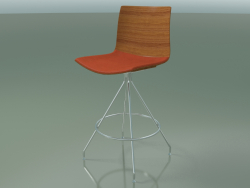 Bar stool 0306 (with seat cushion, teak effect)