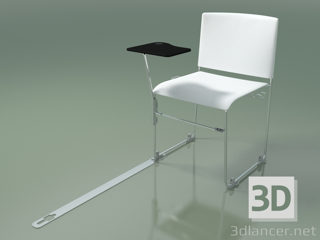 3d model Stackable chair with accessories 6600 (polypropylene White, CRO) - preview