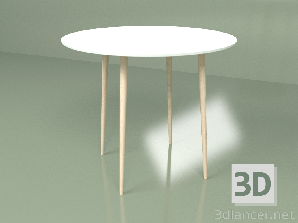 modello 3D Tavolo da cucina Sputnik 90 cm (bianco) - anteprima