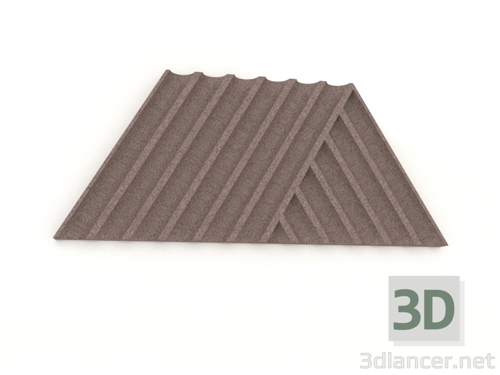 3D modeli 3D duvar paneli WEAVE (kahverengi) - önizleme