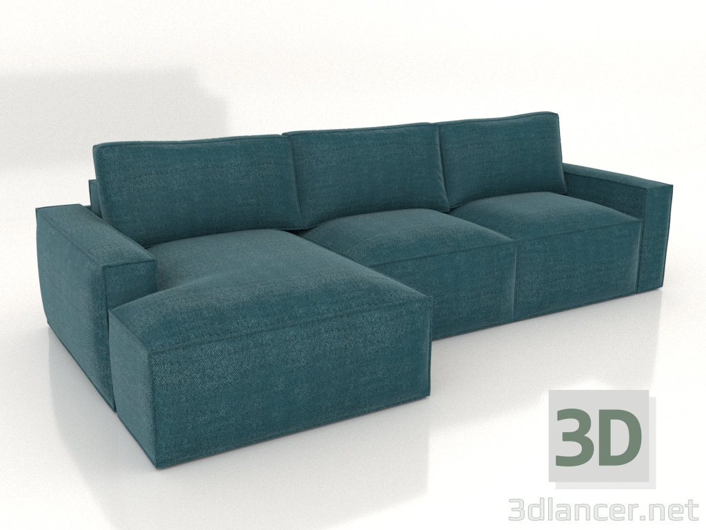 modèle 3D Canapé-lit LEONARDO avec pouf - preview