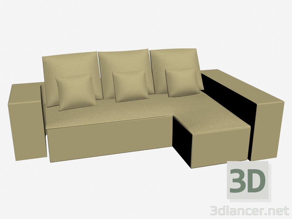 3D modeli Köşe kanepe Meridienne Grembo - önizleme