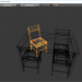 3D Modell Esstisch mit vier Stühlen - Vorschau