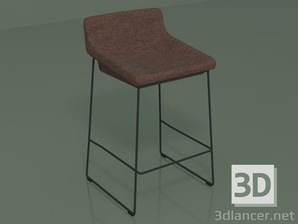 3D Modell Semi-Bar Stuhl bequem (braun) - Vorschau