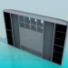 3d модель Симметричная стенка-шкаф – превью