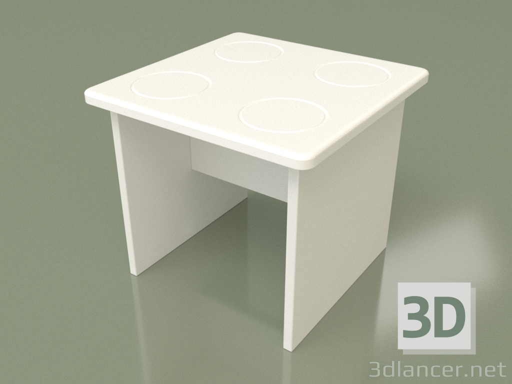 modello 3D Sgabello per bambini (bianco) - anteprima